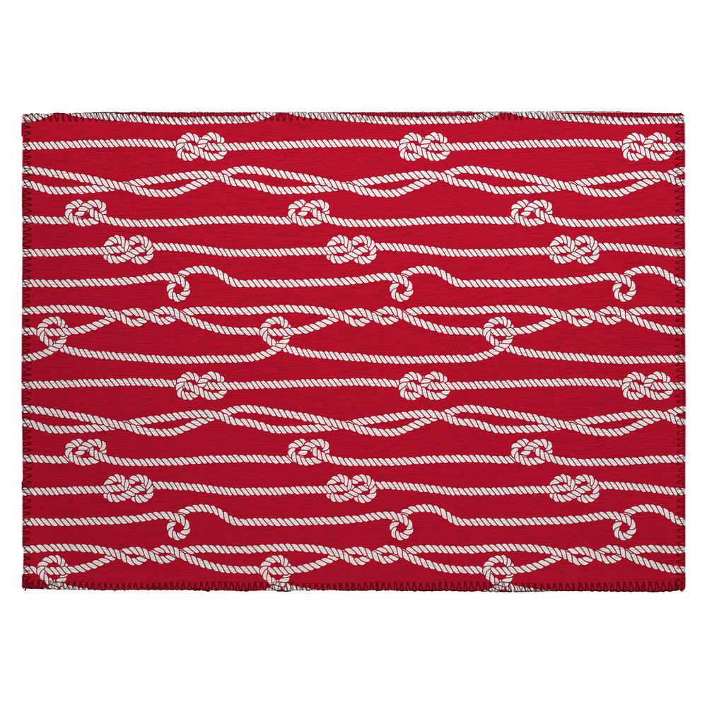 Indoor/Outdoor Harpswell AHP37 Ruby Washable 1'8" x 2'6" Rug. Picture 1