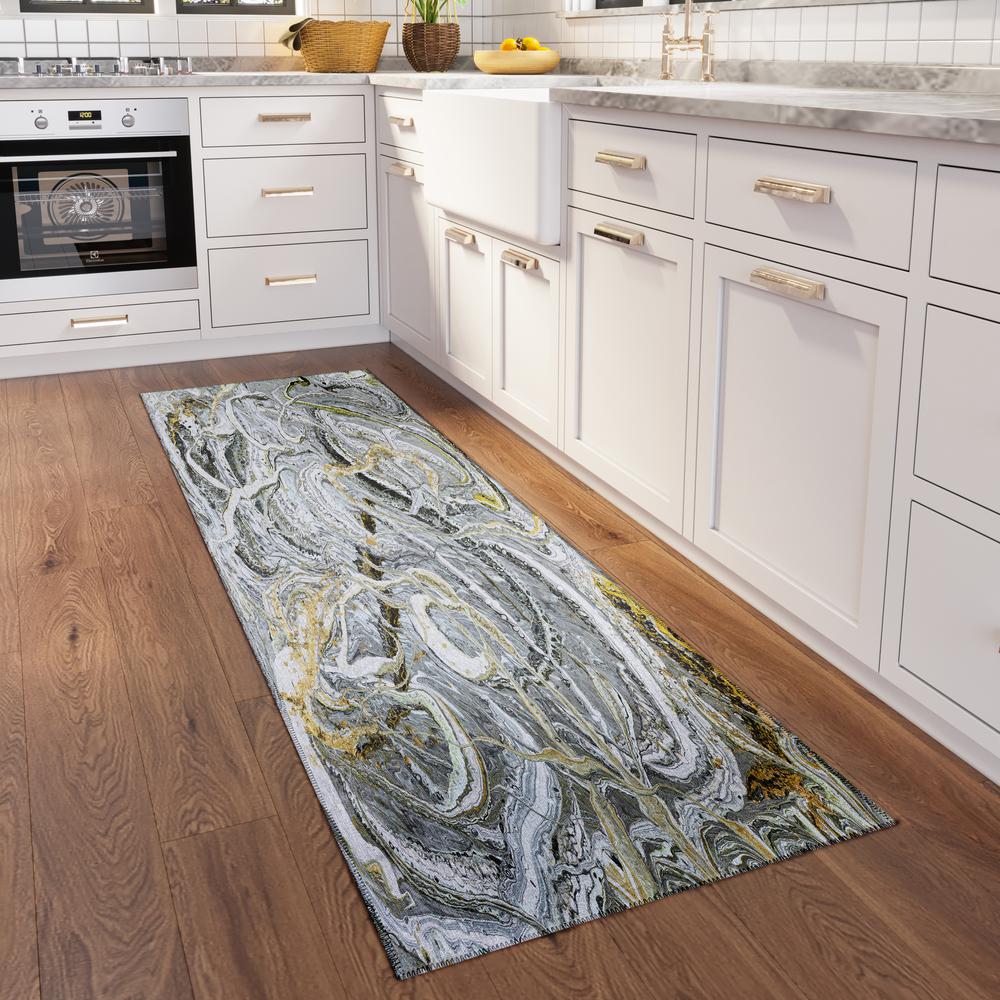 Karina Cyclone Modern Abstract 2'3" x 7'6" Runner Rug Cyclone AKC42. Picture 1