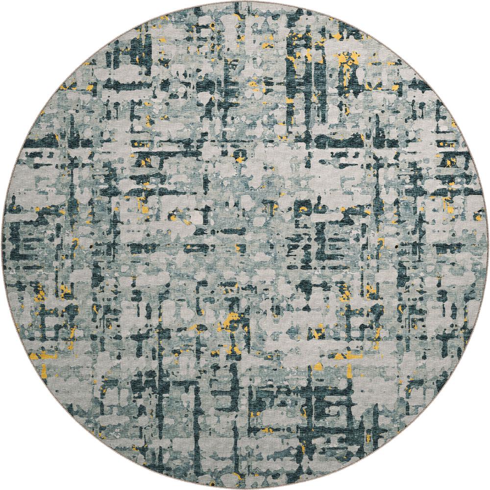 Brisbane BR5 Gold 8' x 8' Round Rug. Picture 1
