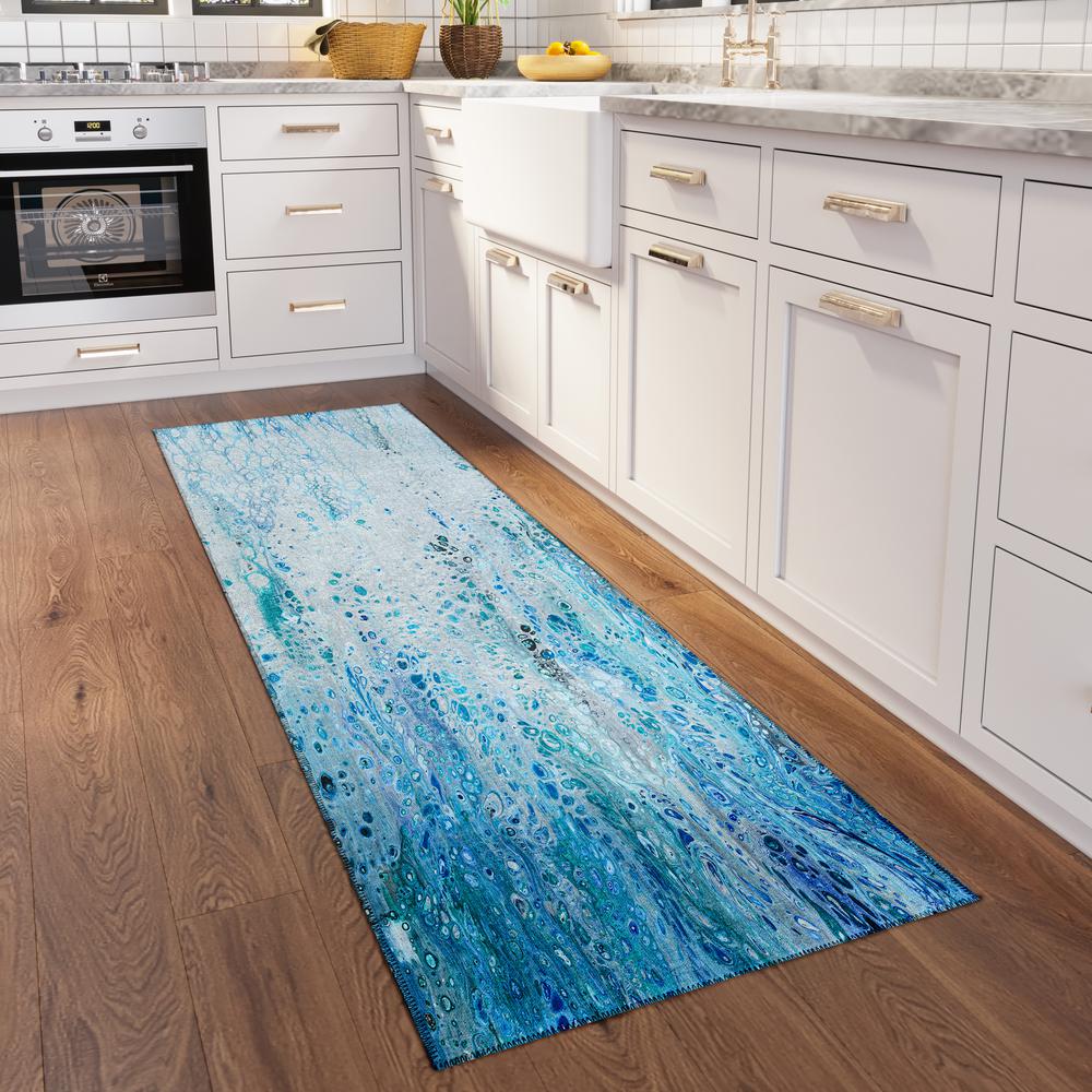 Karina Shoreline Modern Abstract 2'3" x 7'6" Runner Rug Shoreline AKC48. Picture 1