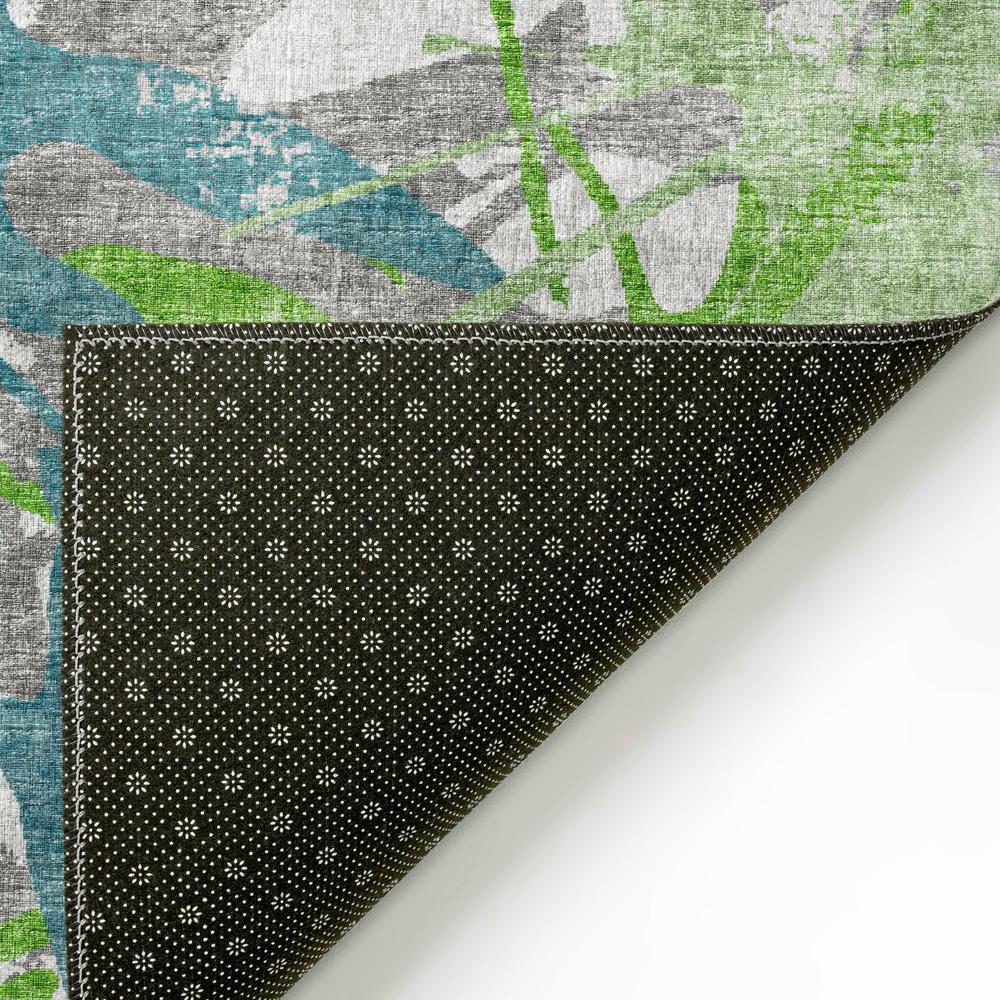 Bravado Green Contemporary Color Splash 1'8" x 2'6" Accent Rug Green ABV36. Picture 4