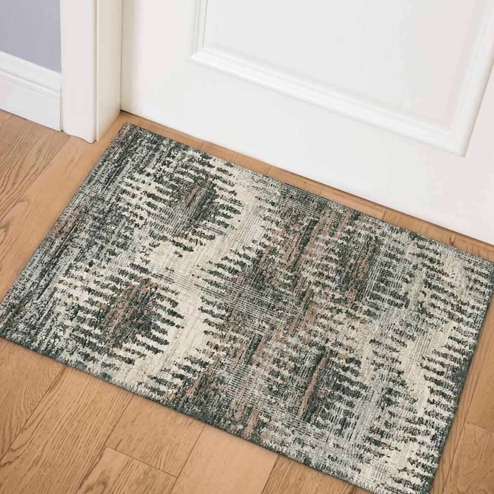Bravado Shadow Transitional Chevron 1'8" x 2'6" Accent Rug Shadow ABV39. Picture 1