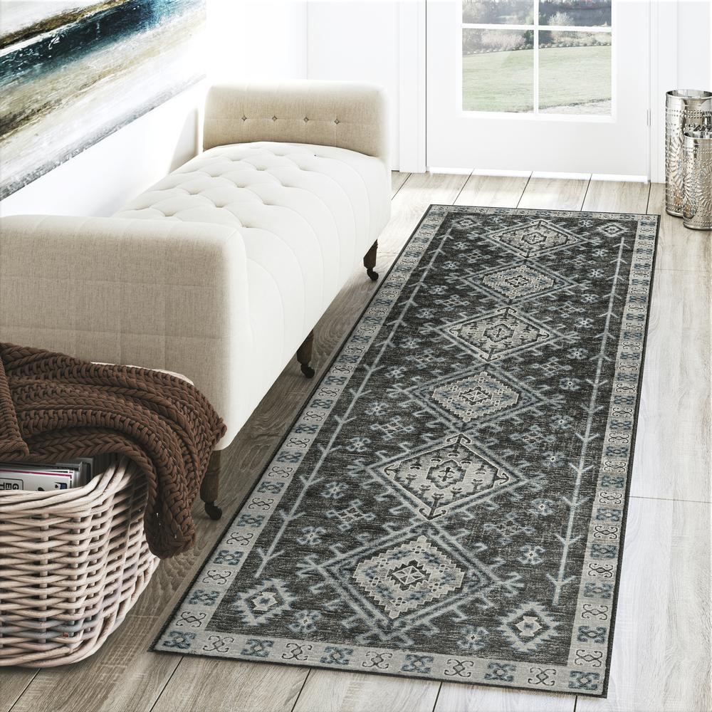 Brisbane BR2 Midnight 2'3" x 7'6" Runner Rug. Picture 2