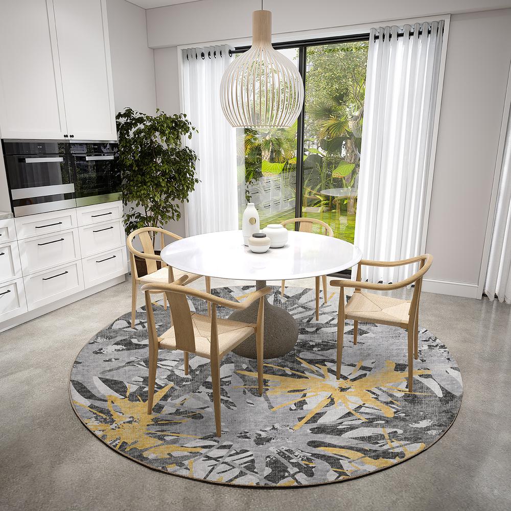 Brisbane BR6 Gold 8' x 8' Round Rug. Picture 2