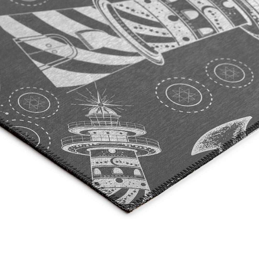 Indoor/Outdoor Harpswell AHP39 Smoke Washable 10' x 14' Rug. Picture 4