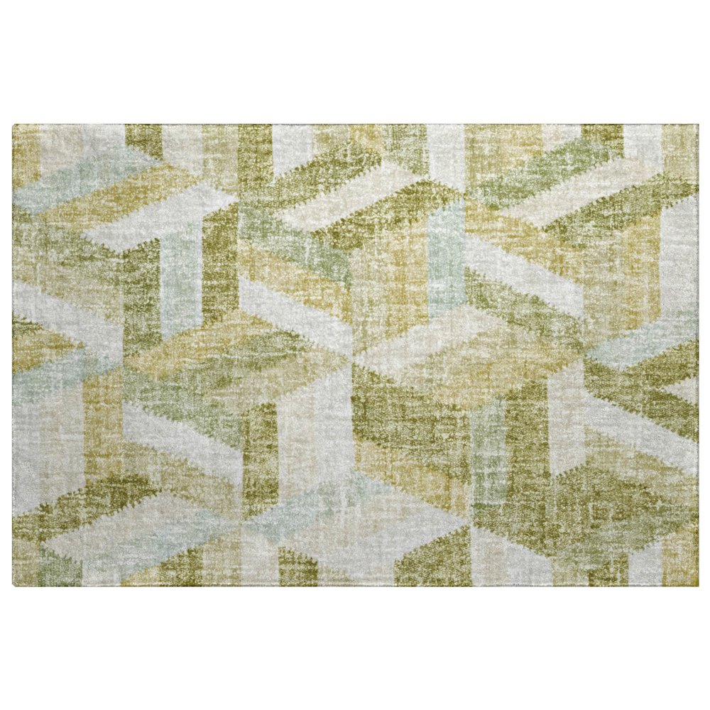 Luxury Washable Lorenzo Aloe 1'8" x 2'6" Rug. Picture 1