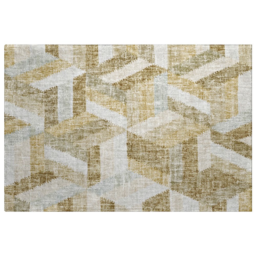 Luxury Washable Lorenzo Tan 1'8" x 2'6" Rug. Picture 1
