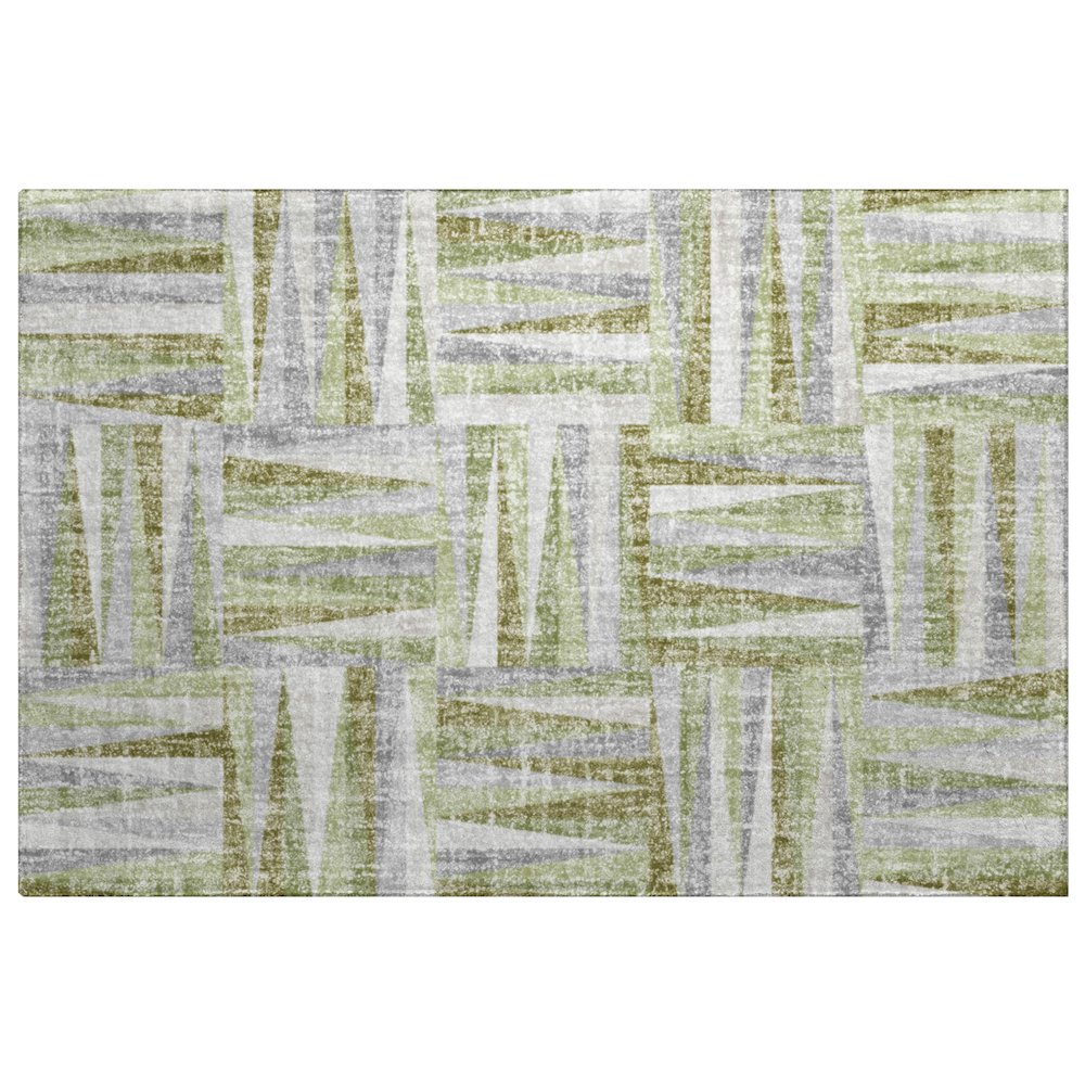 Luxury Washable Lorenzo Green 1'8" x 2'6" Rug. Picture 1