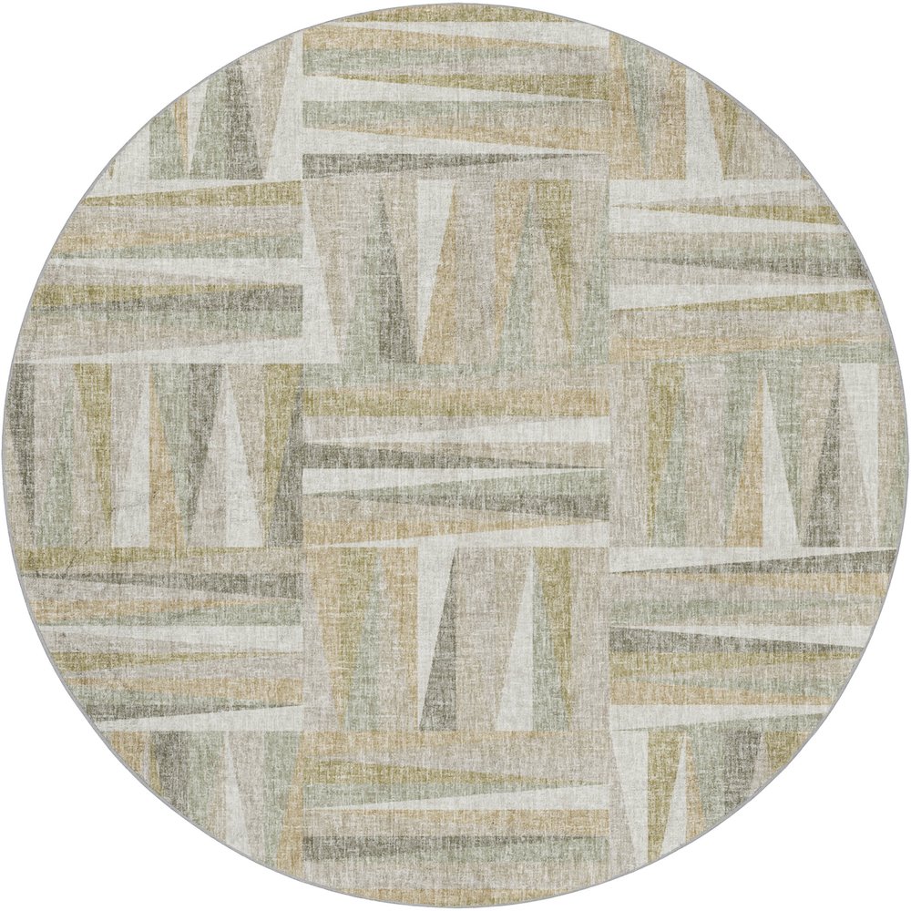 Luxury Washable Lorenzo Linen 8' x 8' Round Rug. Picture 1