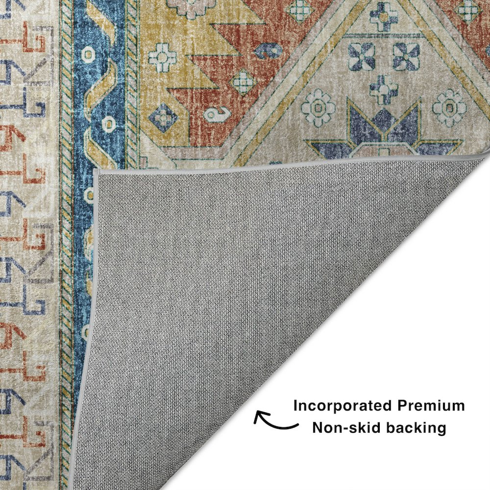 Luxury Washable Lorenzo Ivory 1'8" x 2'6" Rug. Picture 4