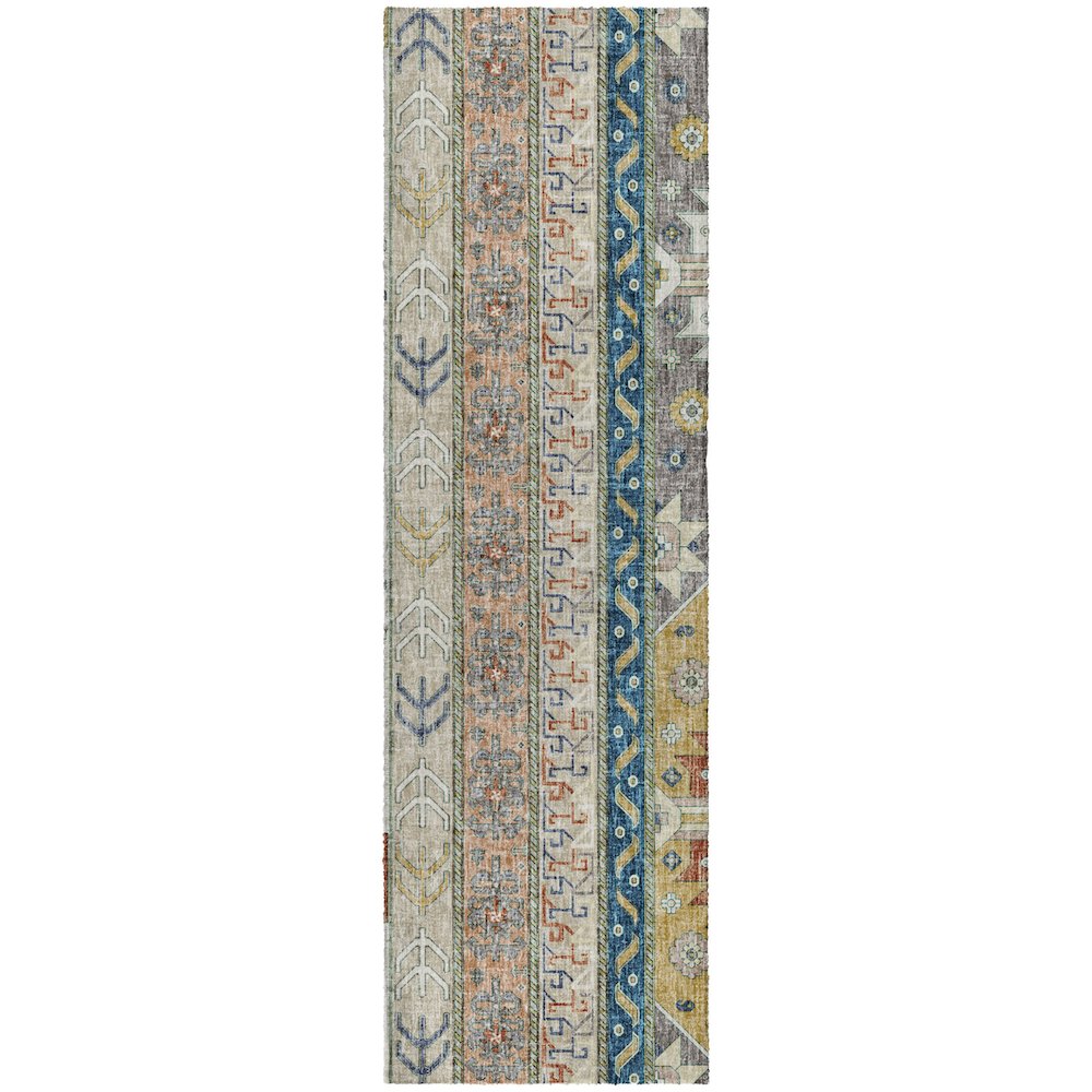 Luxury Washable Lorenzo Ivory 2'3" x 7'6" Runner Rug. Picture 1