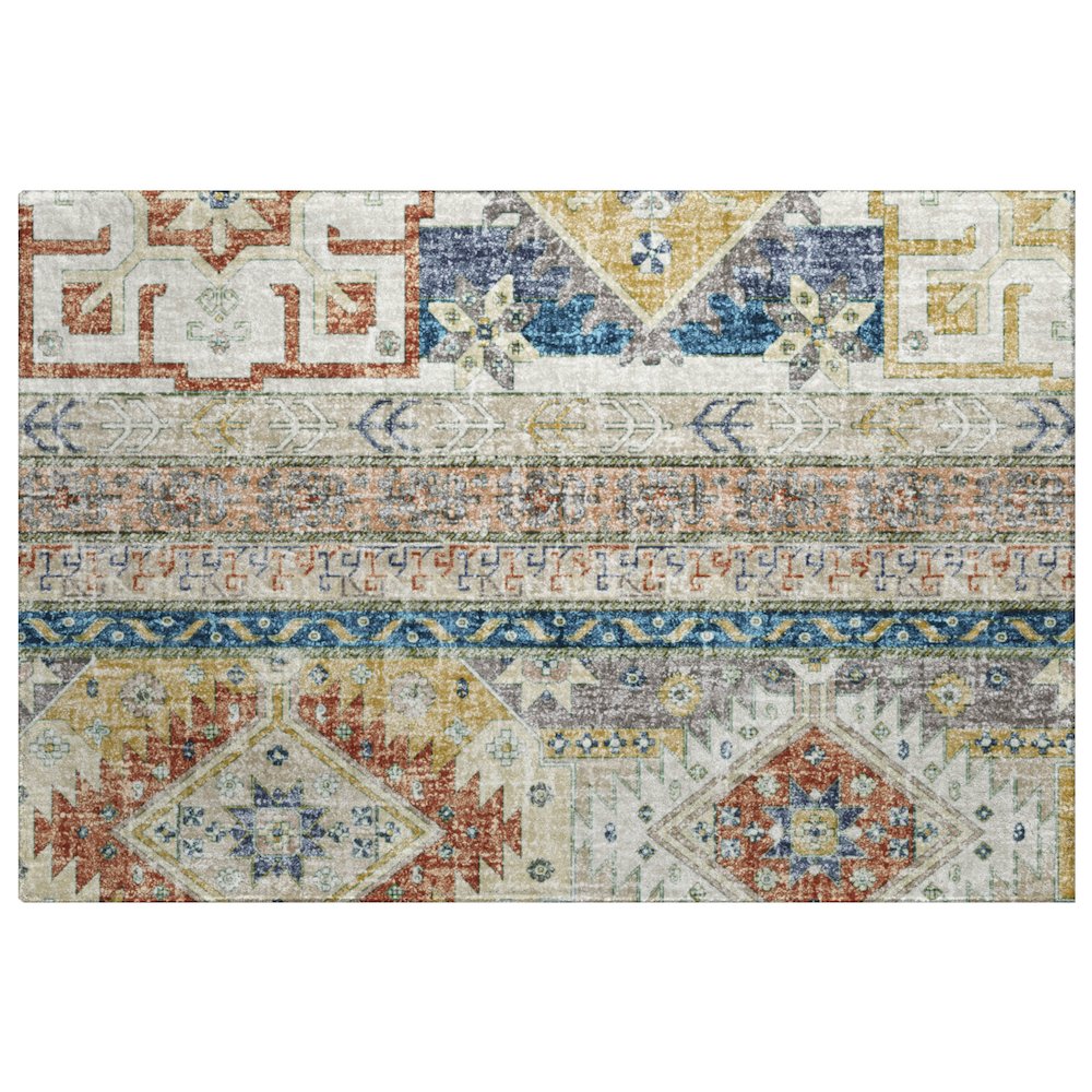 Luxury Washable Lorenzo Ivory 1'8" x 2'6" Rug. Picture 1