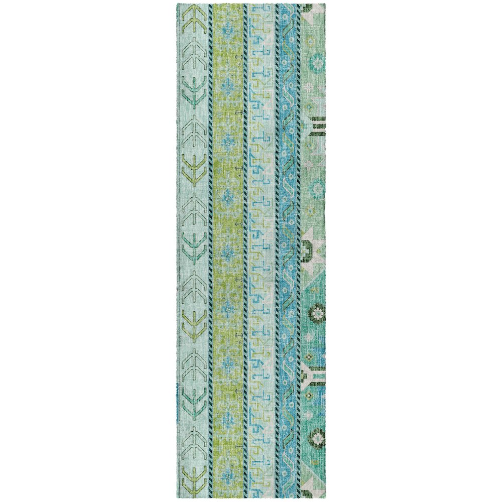 Luxury Washable Lorenzo Mint 2'3" x 7'6" Runner Rug. Picture 1
