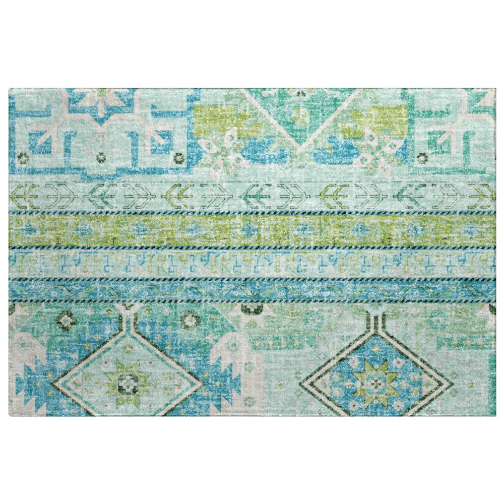 Luxury Washable Lorenzo Mint 1'8" x 2'6" Rug. Picture 1