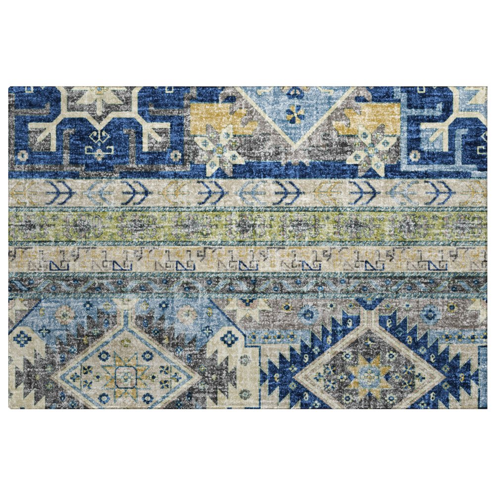 Luxury Washable Lorenzo Navy 1'8" x 2'6" Rug. Picture 1