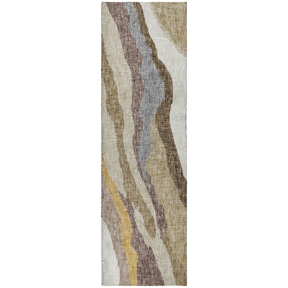 Luxury Washable Lorenzo Beige 2'3" x 7'6" Runner Rug. Picture 1
