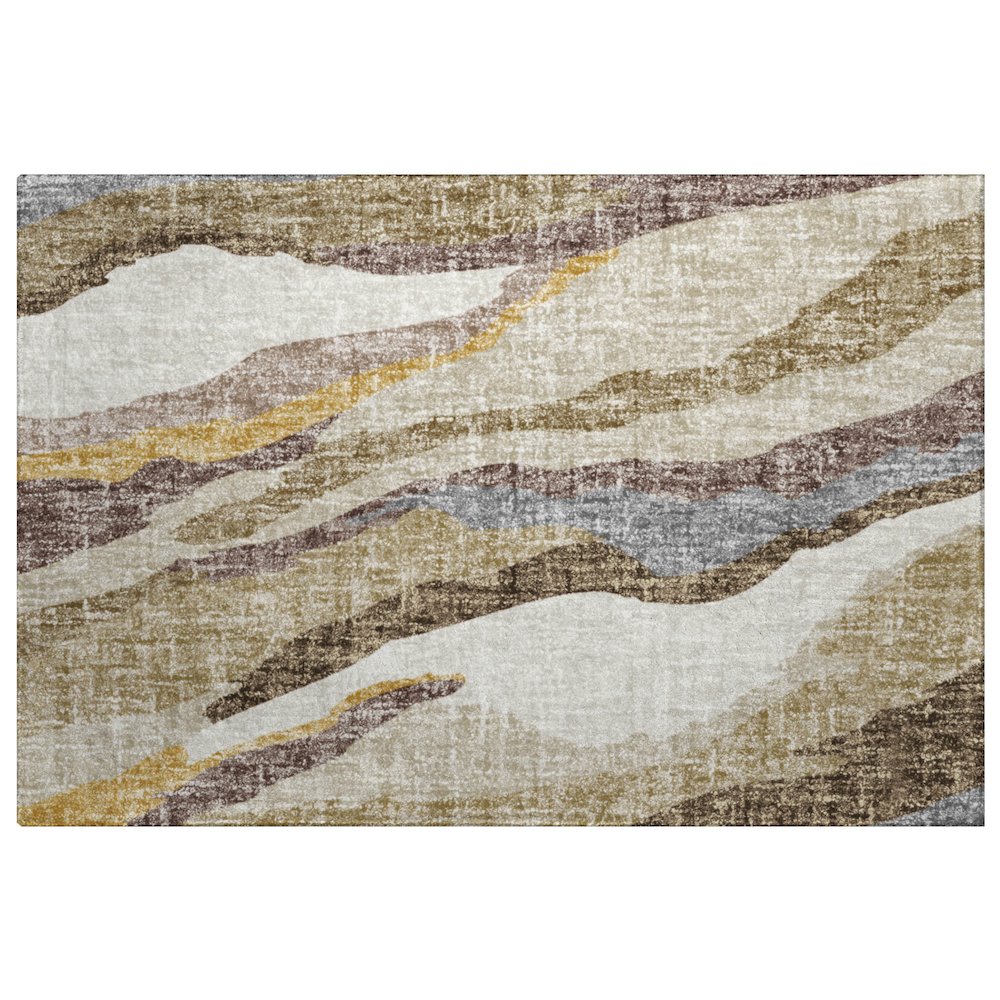 Luxury Washable Lorenzo Beige 1'8" x 2'6" Rug. Picture 1
