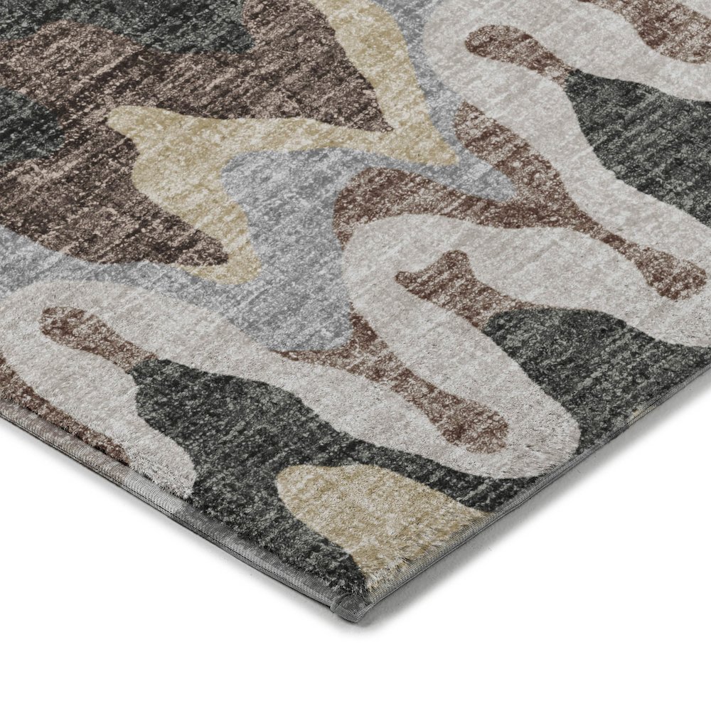 Luxury Washable Lorenzo Charcoal 1'8" x 2'6" Rug. Picture 2