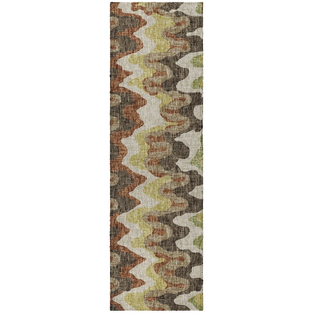 Luxury Washable Lorenzo Chocolate 2'3" x 7'6" Runner Rug. Picture 1
