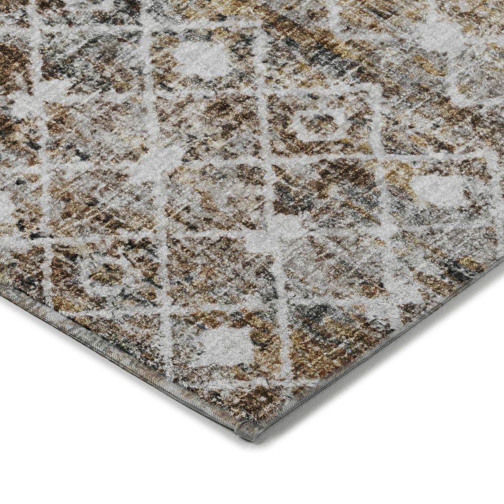 Luxury Washable Lorenzo Brown 1'8" x 2'6" Rug. Picture 2