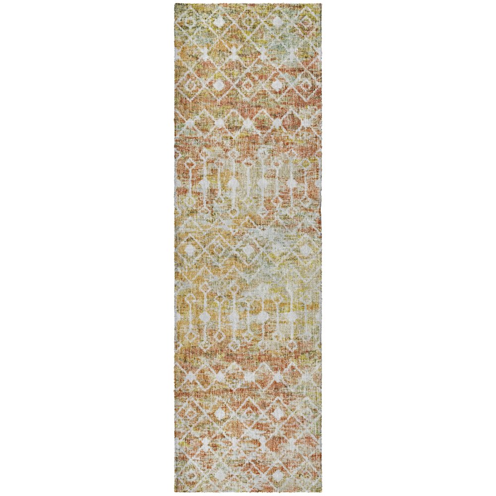 Luxury Washable Lorenzo Peach 2'3" x 7'6" Runner Rug. Picture 1