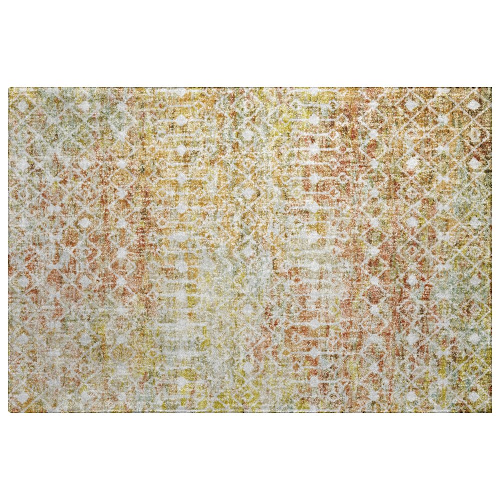 Luxury Washable Lorenzo Peach 1'8" x 2'6" Rug. Picture 1