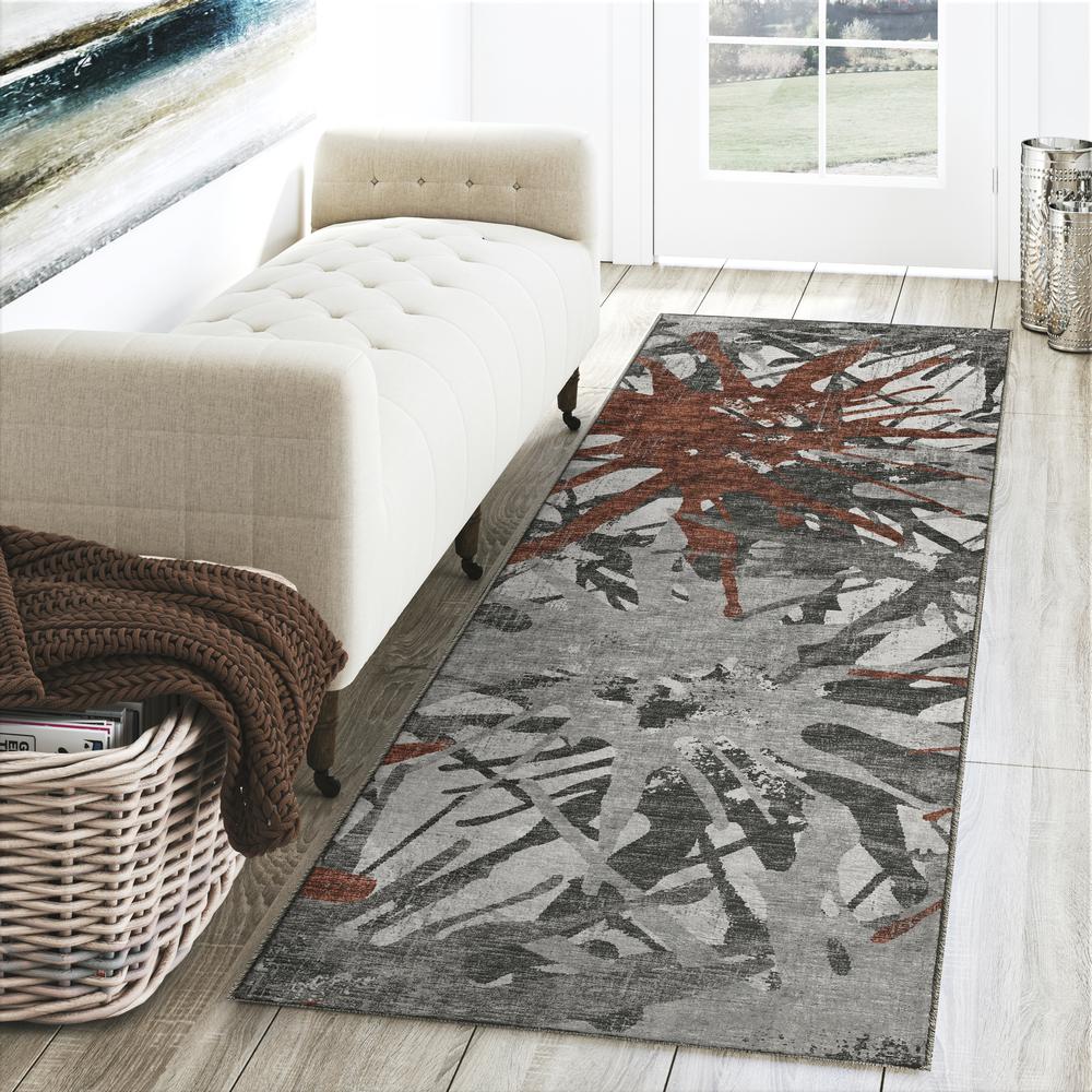 Brisbane BR6 Scarlet 2'3" x 7'6" Runner Rug. Picture 2