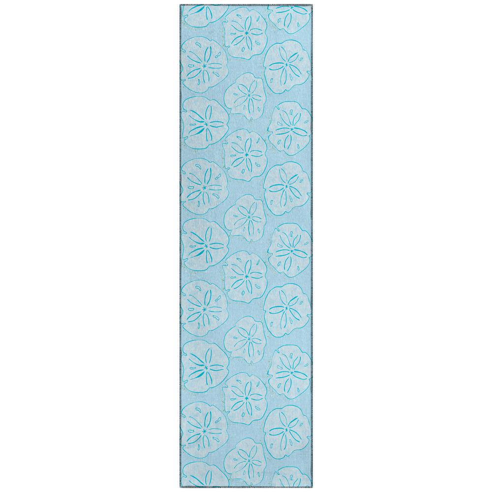 Indoor/Outdoor Surfside ASR40 Blue Washable 2'3" x 7'6" Runner Rug. Picture 1