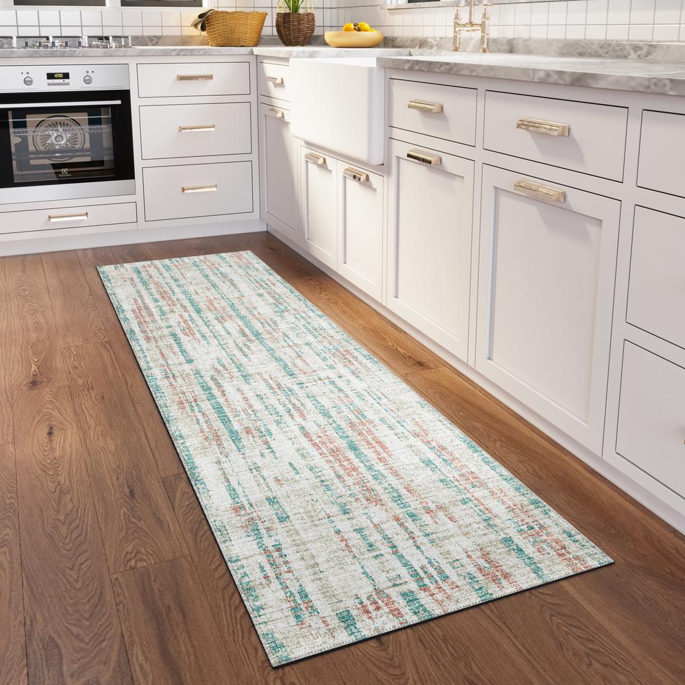 Rylee Ivory Transitional Abstract 2'3" x 7'6" Runner Rug Ivory ARY36. Picture 1