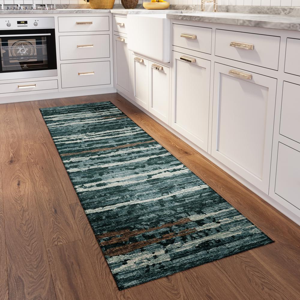 Bravado Shadow Contemporary Stripe 2'3" x 7'6" Runner Rug Shadow ABV34. Picture 1
