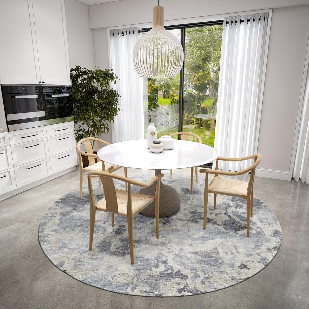 Indoor/Outdoor Accord AAC32 Gray Washable 8' x 8' Round Rug. Picture 2