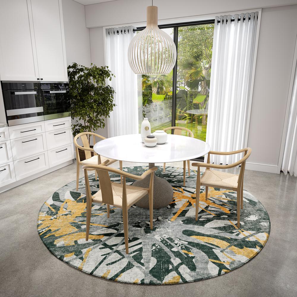 Bravado Gilded Contemporary Color Splash 8' x 8' Area Rug Gilded ABV36. Picture 1