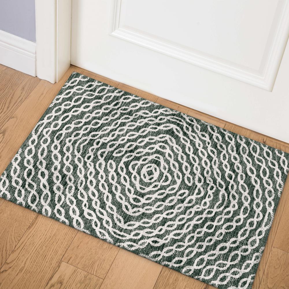 Bravado Shadow Transitional Geometric 1'8" x 2'6" Accent Rug Shadow ABV33. Picture 1