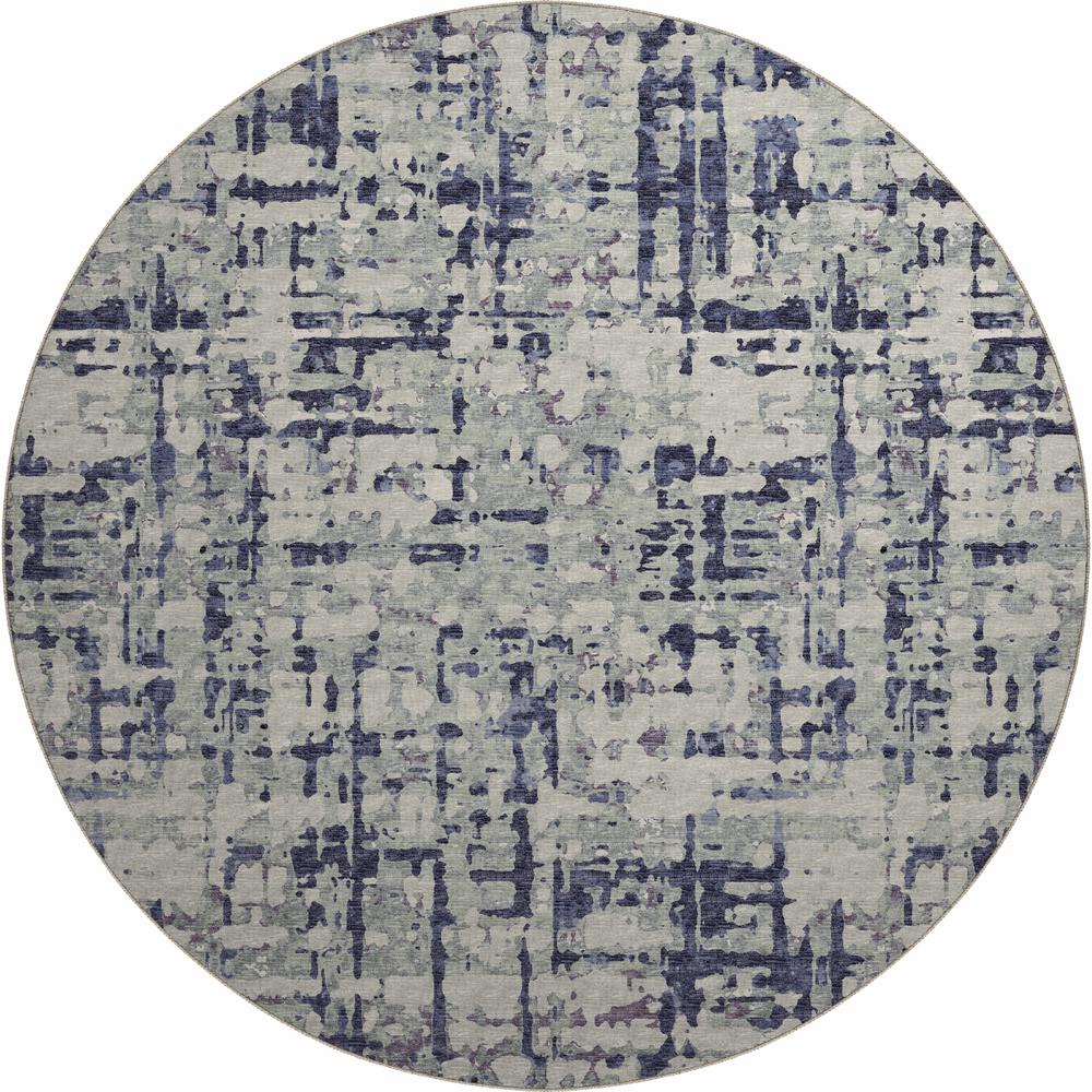 Brisbane BR5 Eggplant 8' x 8' Round Rug. Picture 1