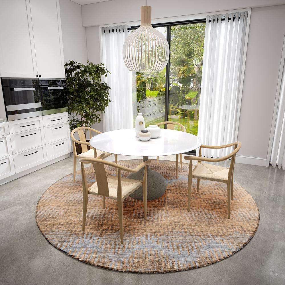 Bravado Earth Transitional Chevron 8' x 8' Area Rug Earth ABV39. Picture 1
