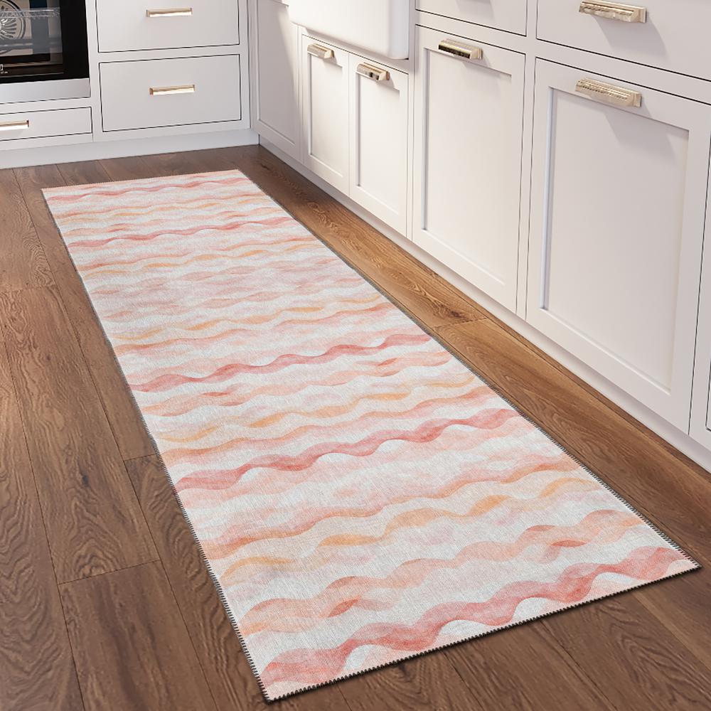 Indoor/Outdoor Surfside ASR46 Peach Washable 2'3" x 7'6" Runner Rug. Picture 2