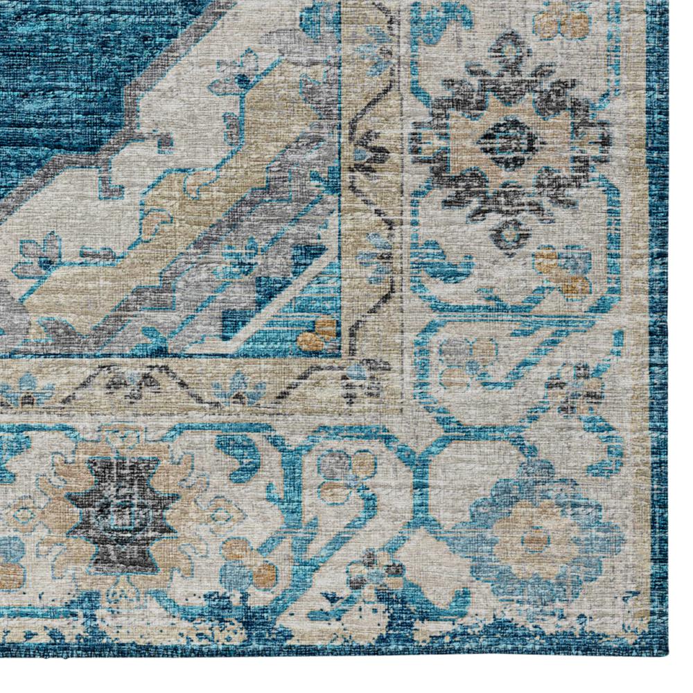 Indoor/Outdoor Marbella MB1 Indigo Washable 1'8" x 2'6" Rug. Picture 3