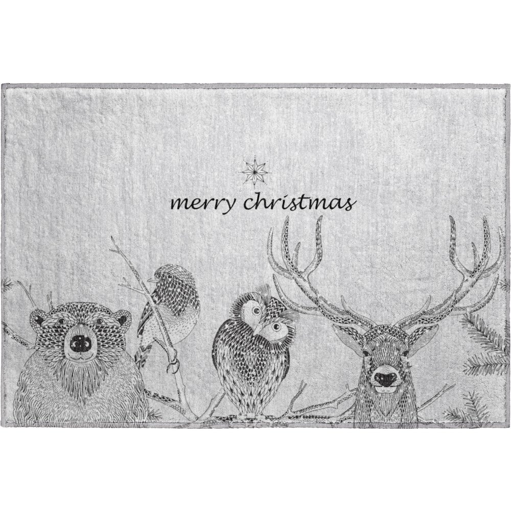 Luxury Washable Indoor/Outdoor Merry & Bright Flannel 1'8" x 2'6" Rug. Picture 1