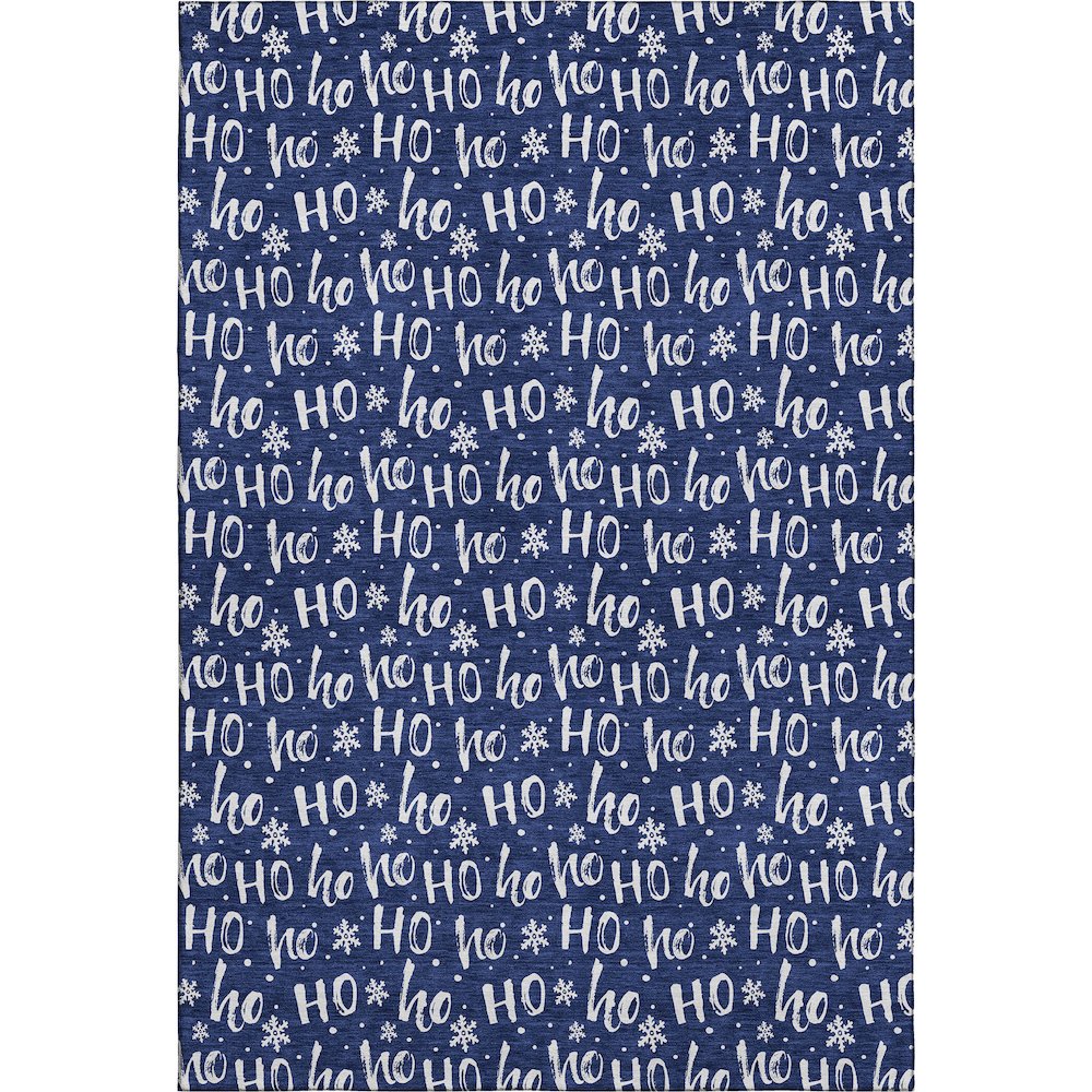 Luxury Washable Indoor/Outdoor Merry & Bright Navy 2'6" x 3'10" Rug. Picture 1
