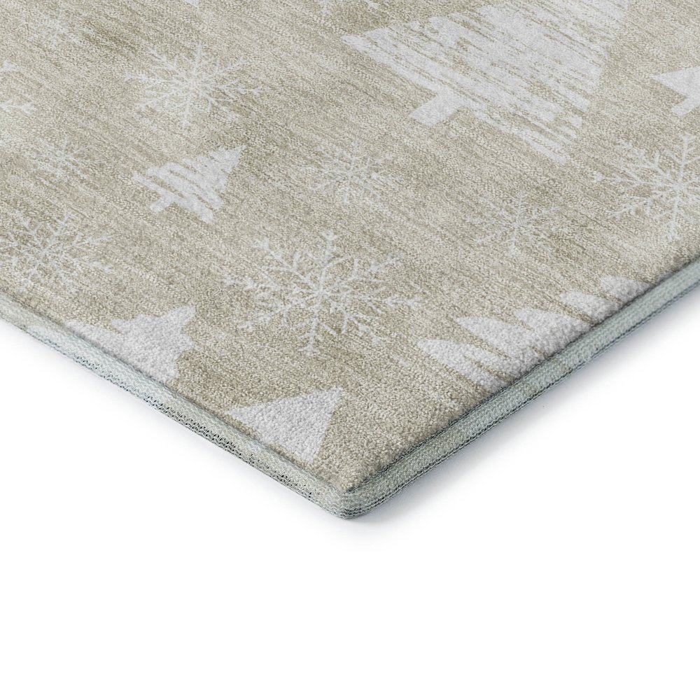 Luxury Washable Indoor/Outdoor Merry & Bright Beige 1'8" x 2'6" Rug. Picture 2