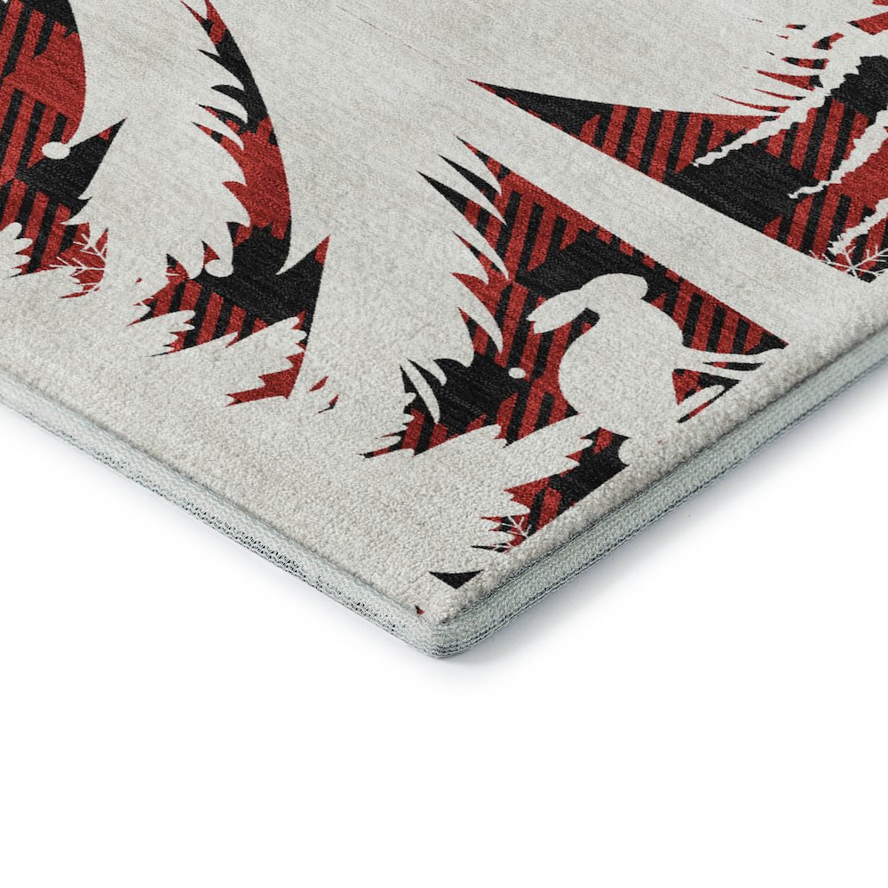 Luxury Washable Indoor/Outdoor Merry & Bright Red 1'8" x 2'6" Rug. Picture 2