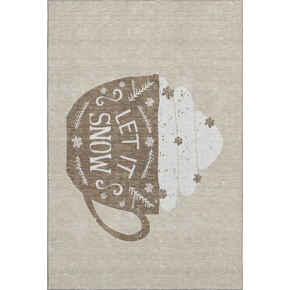 Luxury Washable Indoor/Outdoor Merry & Bright Beige 2'6" x 3'10" Rug. Picture 1