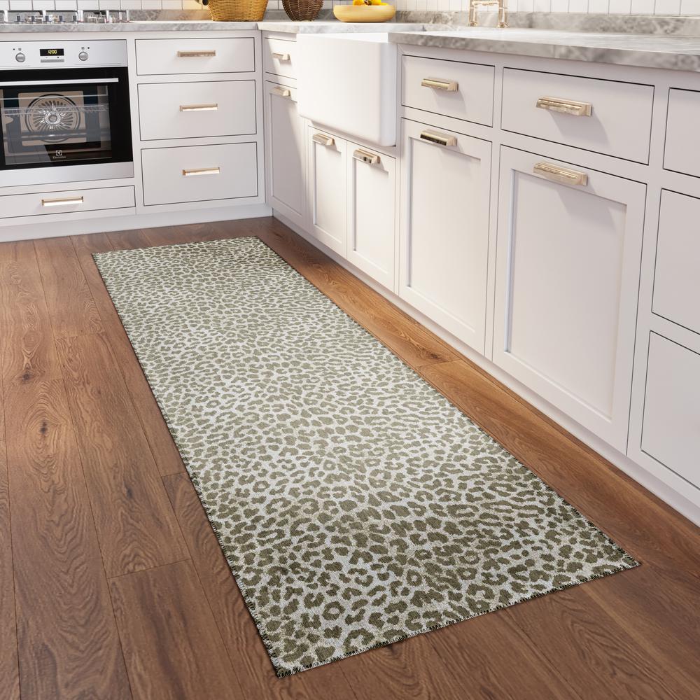 Safari Taupe Animal Animal Print 2'3" x 7'6" Runner Rug Taupe ASF32. Picture 1
