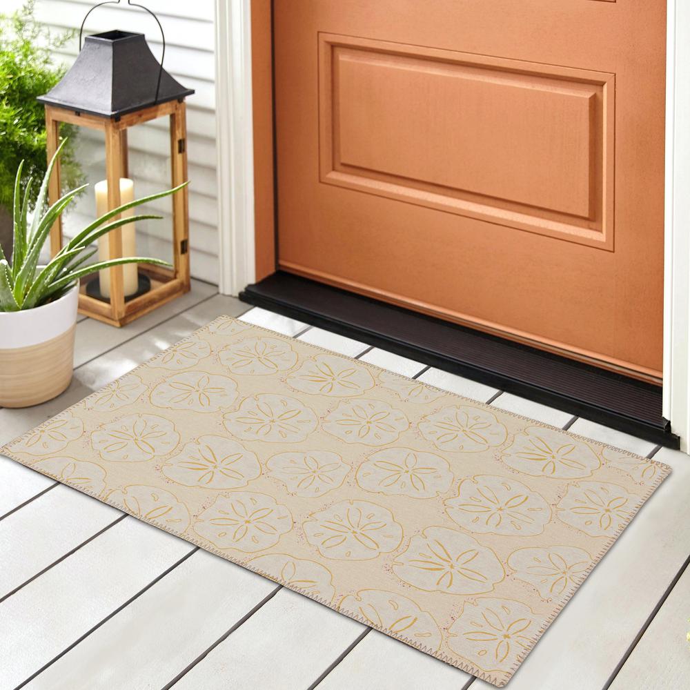 Indoor/Outdoor Surfside ASR40 Sand Washable 1'8" x 2'6" Rug. Picture 2