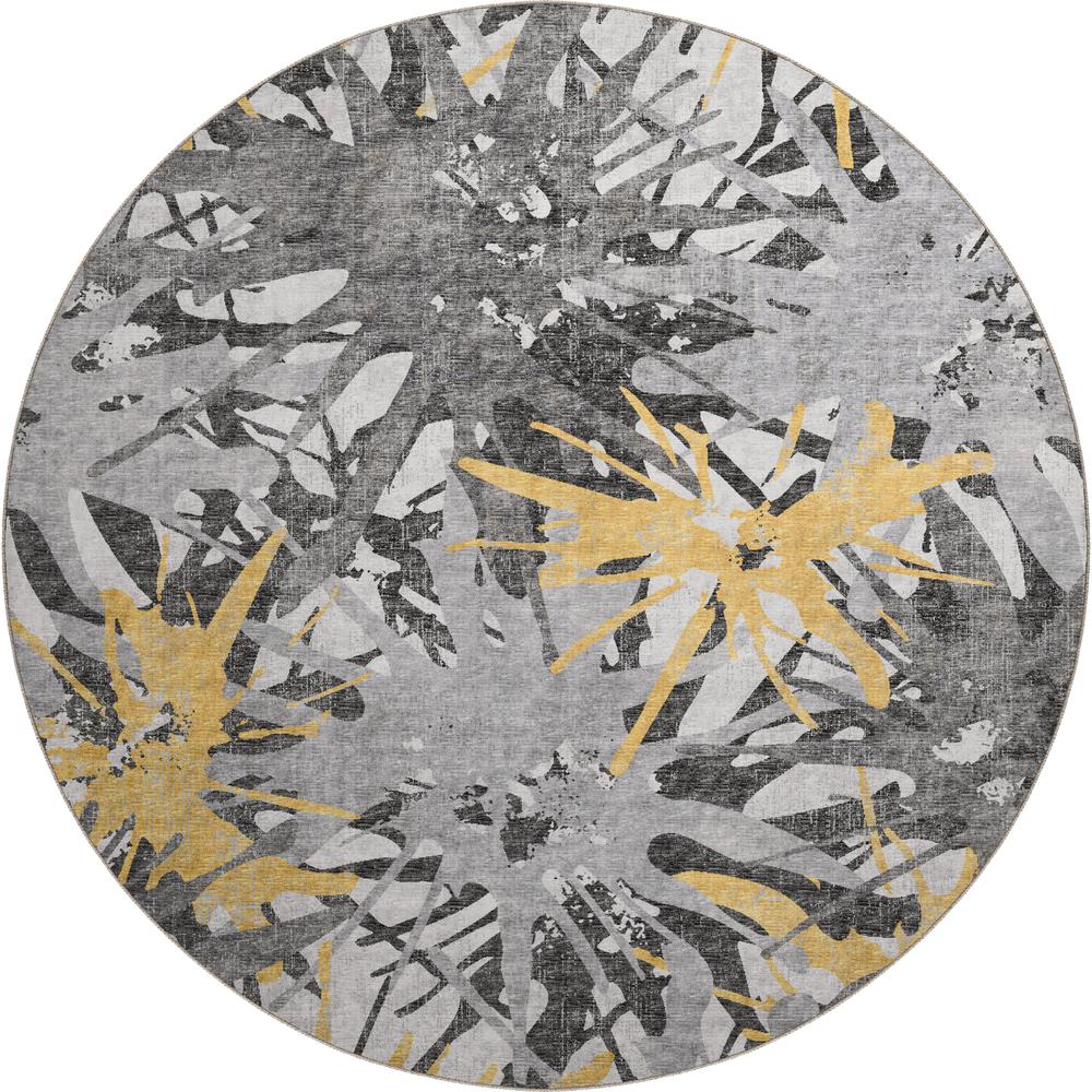 Brisbane BR6 Gold 8' x 8' Round Rug. Picture 1