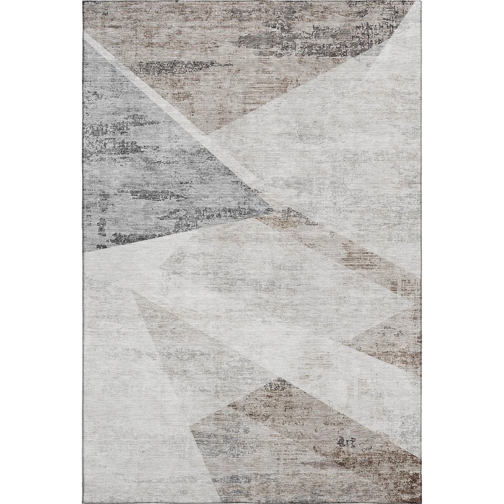 Machine Washable Indoor/Outdoor Neo Silver 2'6" x 3'10" Rug. Picture 1
