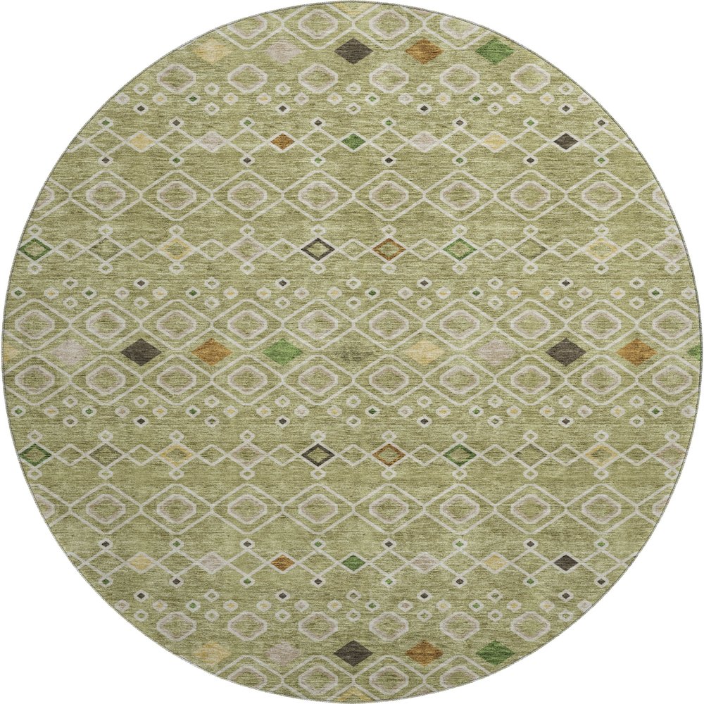Machine Washable Indoor/Outdoor Neo Sage 8' x 8' Round Rug. Picture 1