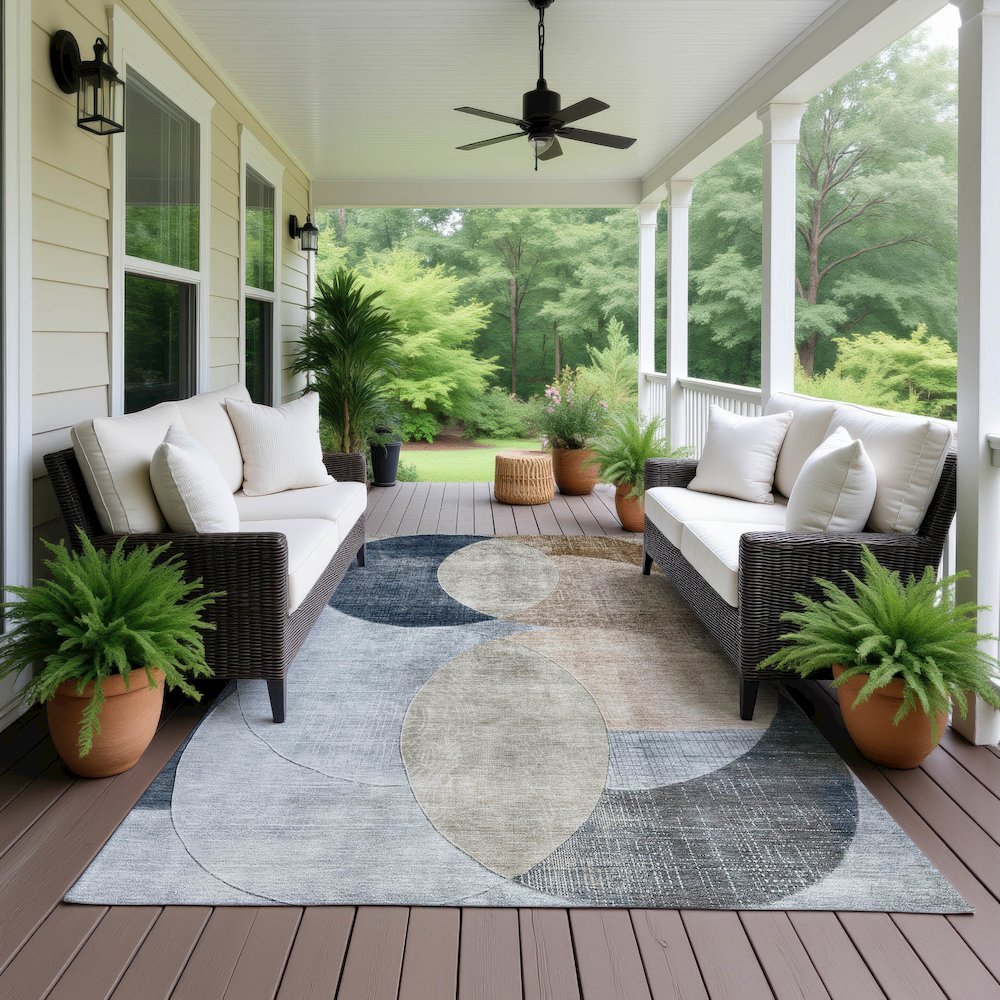 Machine Washable Indoor/Outdoor Neo Sky 2'6" x 3'10" Rug. Picture 6