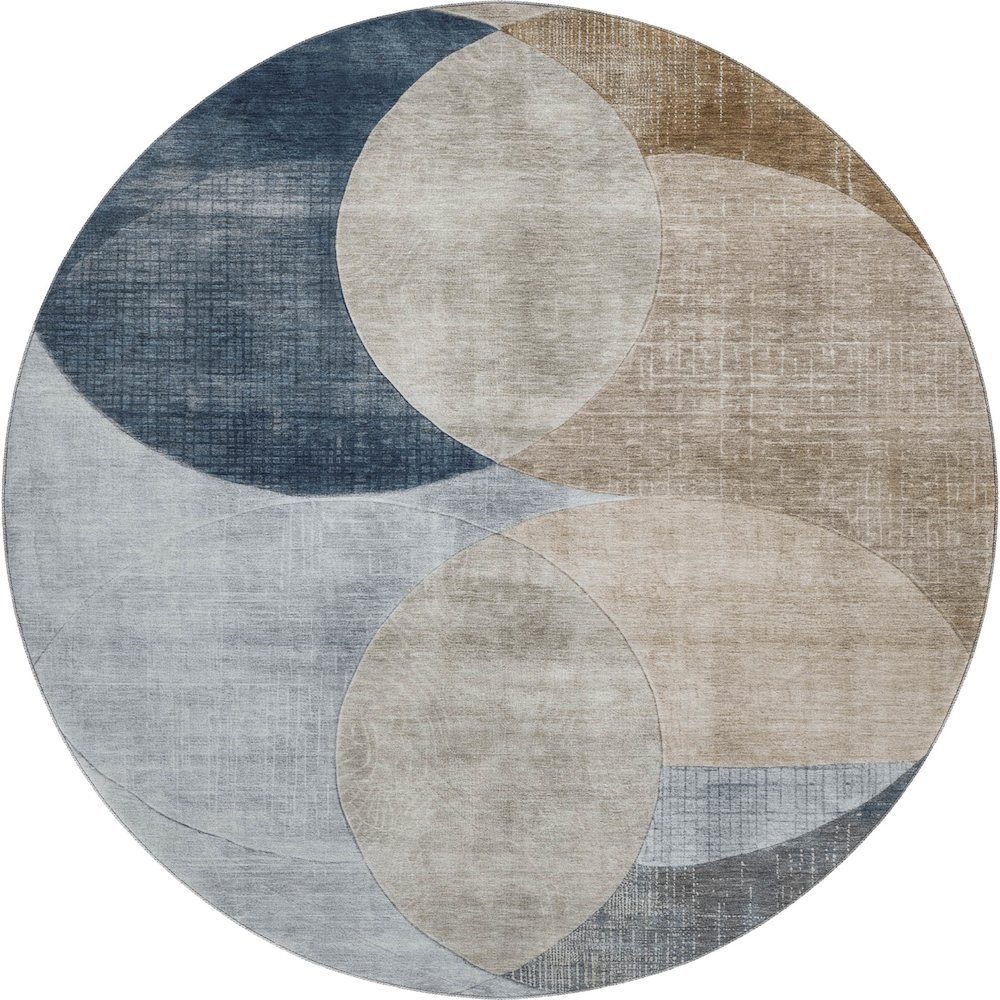 Machine Washable Indoor/Outdoor Neo Sky 8' x 8' Round Rug. Picture 1