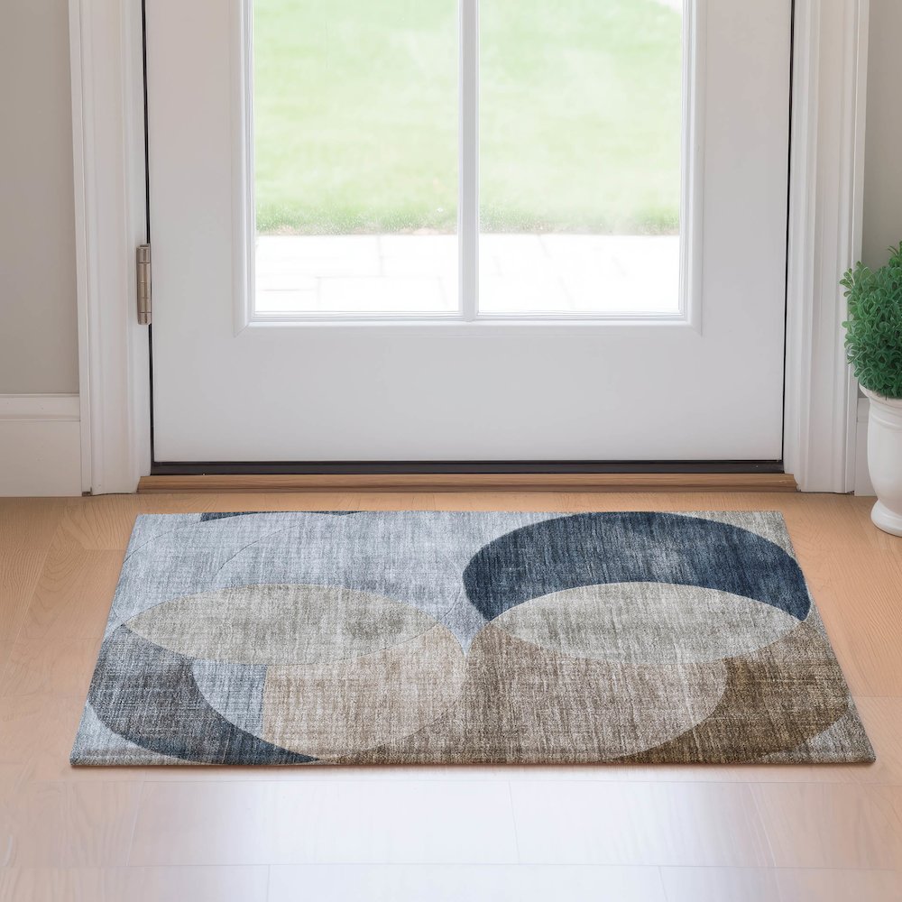Machine Washable Indoor/Outdoor Neo Sky 1'8" x 2'6" Rug. Picture 5
